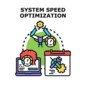 System speed optimization engineering and maintenance process Stock Illustration