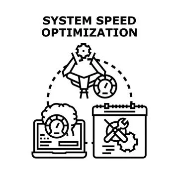 System speed optimization engineering and maintenance process Stock Illustration
