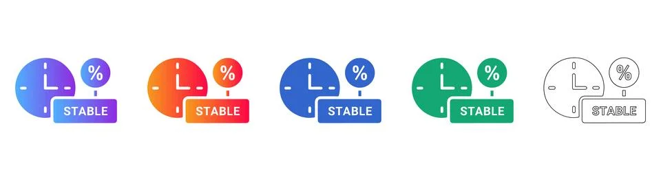 System Stability and Performance Uptime Icons イラスト素材