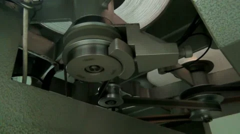 System start-up and transport the tapes. Vídeo Stock 64638254