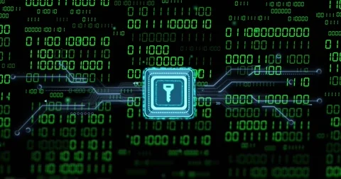 System startup initiating microchip pulsing and sending data along circuit Stock Footage 333904370