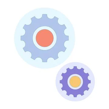 System status indicator. two gears representing the system status. Stock Illustration