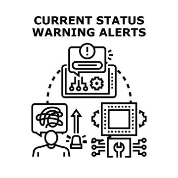 System status warning alerts and information processing Stockillustratie