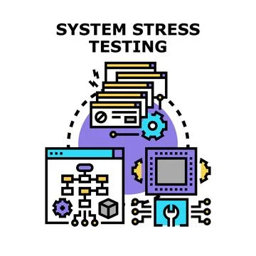 System stress testing evaluating software performance and resilience Stock Illustration