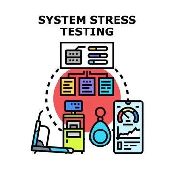 System stress testing infrastructure performance software concept Stock Illustration