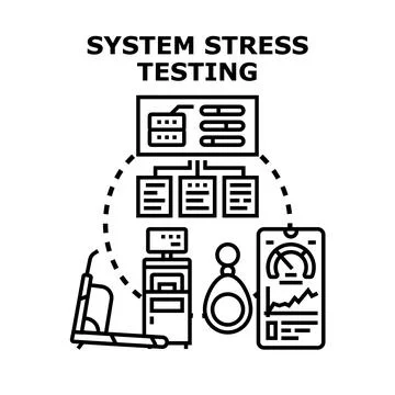 System stress testing infrastructure performance software concept Stockillustratie