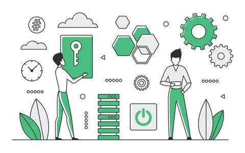 System technical support service Illustrazione stock