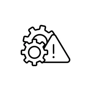 System Technical Warning Icon for IT Alerts and Security Notifications Stock Illustration