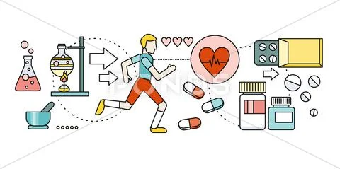 System Technology for Health Research Stock Illustrationen