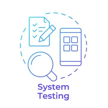 System testing blue gradient concept icon Stock Illustration