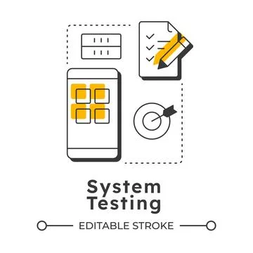 System testing modern linear concept icon Illustrazione stock