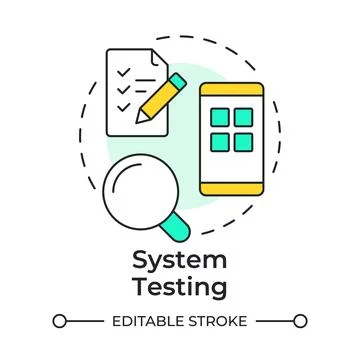 System testing multi color concept icon Stock Illustration