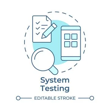 System testing soft blue concept icon Stock Illustration