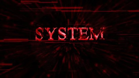 System text concept on si-fi technology circuit line particles digital tech.. Stock Illustration