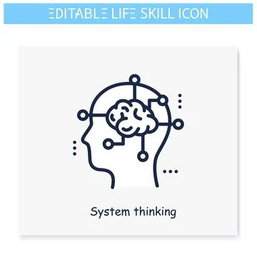 System thinking line icon.Editable illustration Stock Illustration