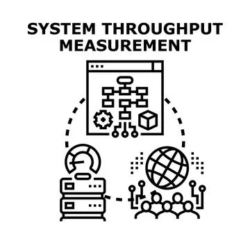 System throughput measurement analyzing network performance Stock Illustration