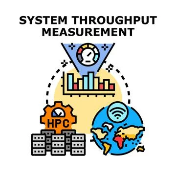 System throughput measurement evaluating performance and network metrics Stock Illustration