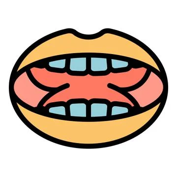 System tonsillitis icon color outline vector Stock Illustration