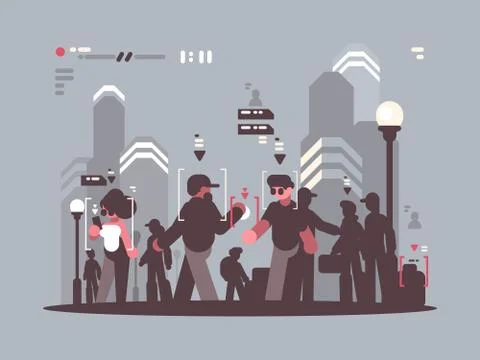 System tracking people in crowd Stock Illustration