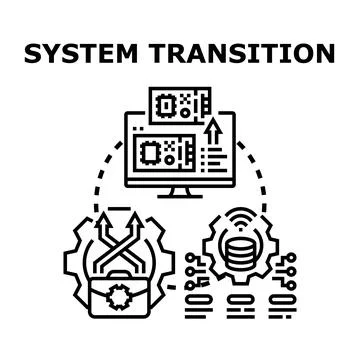 System transition process establishing new management Stock Illustration