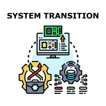 System transition process establishing new management Stockillustratie