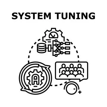System tuning process optimizing performance diagram Stockillustratie