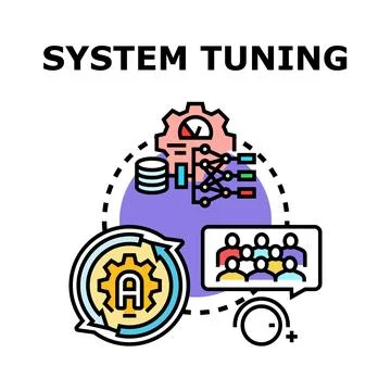 System tuning process optimizing performance diagram Stock Illustration