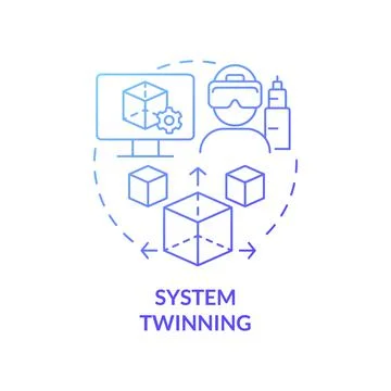 System twinning blue gradient concept icon Stockillustratie