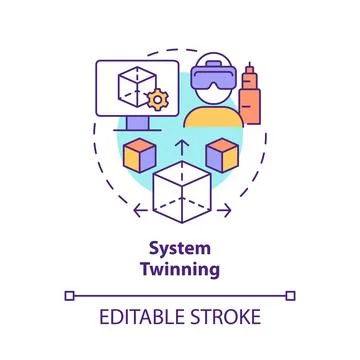 System twinning concept icon Stock Illustration
