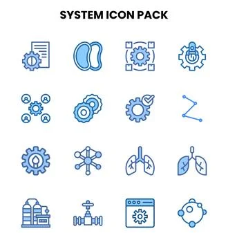 System Two Colour Collection Icons Pack Stockillustratie