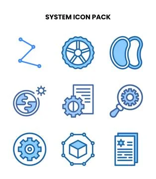 System Two Colour Graphics Icons Pack Stock Illustration
