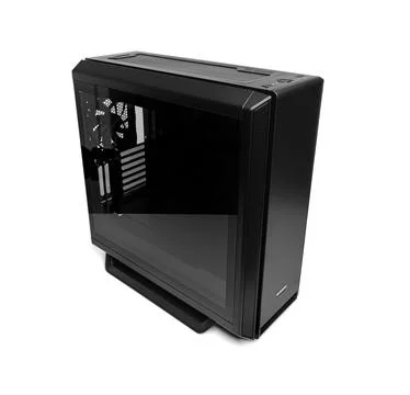 System unit case be quiet silent base 802 on white background. Stock Photos