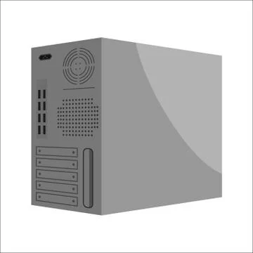 System unit of a computer the back part icon Stock Illustration