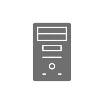 System unit, computer case, console grey icon. Stock Illustration