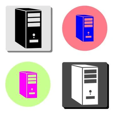 System unit of a computer. flat vector icon Illustrazione stock