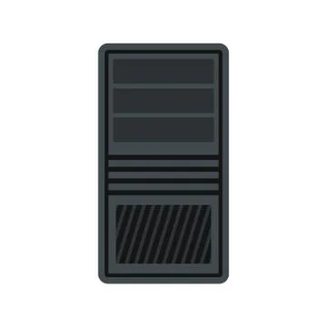 System unit of computer icon, flat style Illustrazione stock