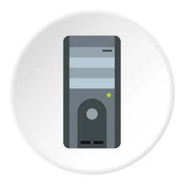 System unit of computer icon, flat style Illustrazione stock