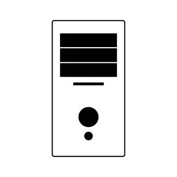 System unit of a computer icon in flat style isolated on white background. イラスト素材