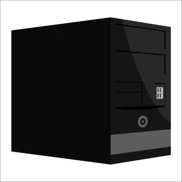 System unit of a computer icon, monochrome style Illustrazione stock
