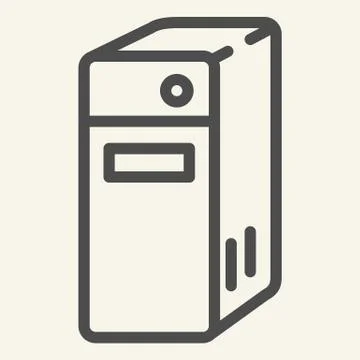 System unit of a computer line icon. Pc block vector illustration isolated on 스톡 일러스트