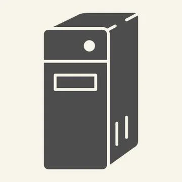 System unit of a computer solid icon. Pc block vector illustration isolated on 스톡 일러스트
