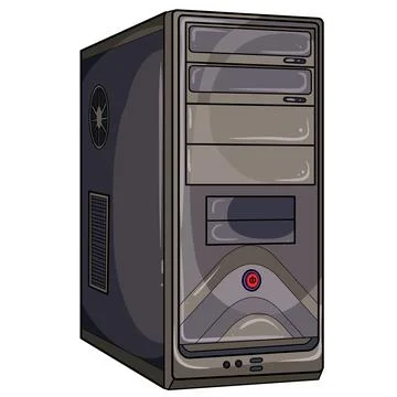 System unit, gray computer Stock Illustration