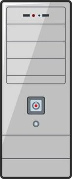 System Unit Icon in flat style. Vector Illustration Stock Illustration