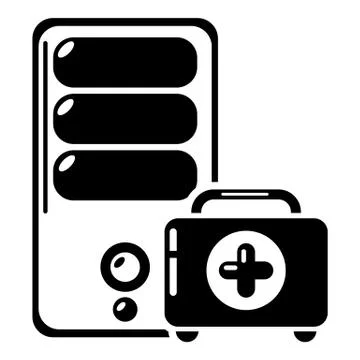 System unit repair icon, simple style. Stock Illustration