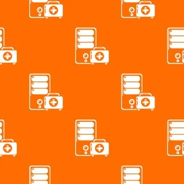 System unit repair pattern vector orange 스톡 일러스트