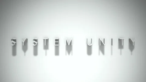 System unity 3D title animation with shadows on a white background Stock Footage 297856568