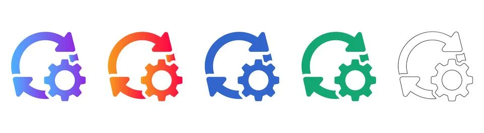 System Update and Refresh Icons Stock Illustration
