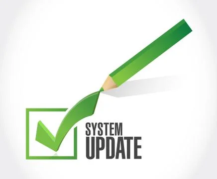 System update approval check mark sign concept 스톡 일러스트