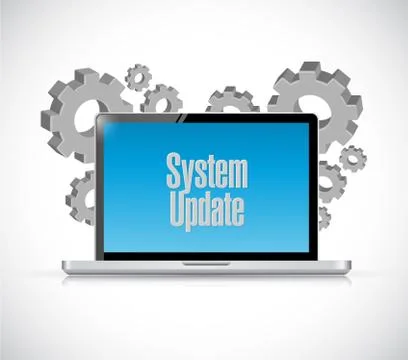 System update computer sign concept Stock Illustration