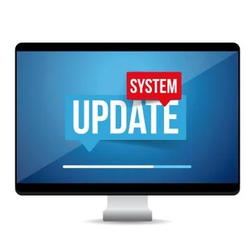 System Update computer sign Stock Illustration